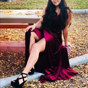 Burgundy long dress